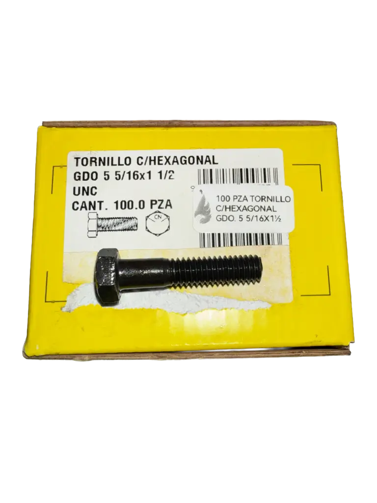 TORNILLOS HEXAGONALES 1/2" x 1 1/2" GRADO 5 A.C.