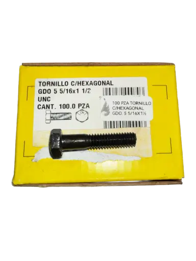 TORNILLOS HEXAGONALES 1/2" x 1 1/2" GRADO 5 A.C.